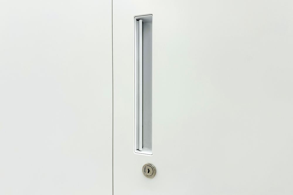 【上下セット】 イナバ TF 481332 中古 ラテラル書庫 3段両開き スチール書庫 キャビネット収納 中古オフィス家具 幅900 900/450/2150の画像