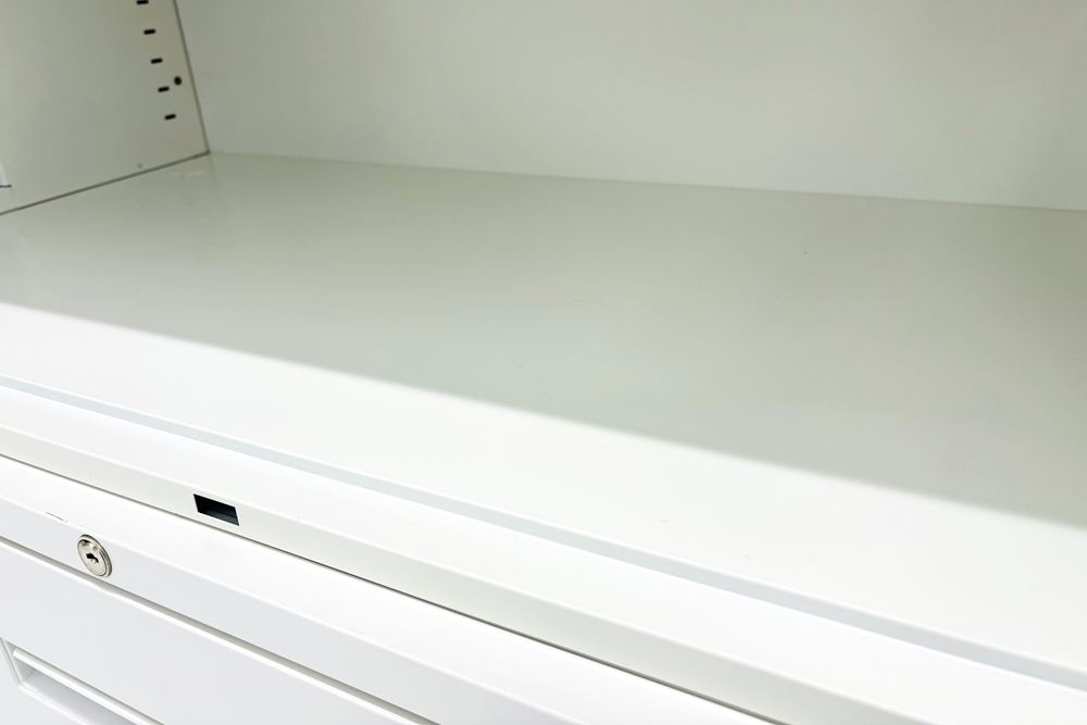 【上下セット】 イナバ TF 481332 中古 ラテラル書庫 3段両開き スチール書庫 キャビネット収納 中古オフィス家具 幅900 900/450/2150の画像