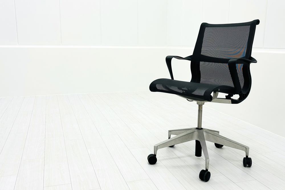 ハーマンミラー セトゥーチェア 中古 Herman Miller Setu Chair マルチパーパスチェア ５本脚タイプ リボンアーム グレーの画像