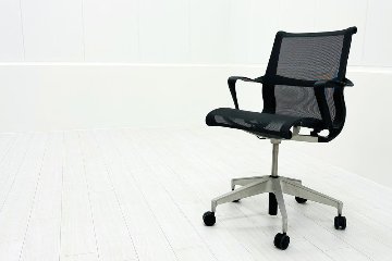 ハーマンミラー セトゥーチェア 中古 Herman Miller Setu Chair マルチパーパスチェア ５本脚タイプ リボンアーム グレーの画像