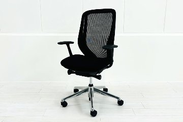 オカムラ シルフィーチェア 中古 ハイバック 固定肘 OKAMURA Sylphy 中古オフィス家具 ブラックの画像