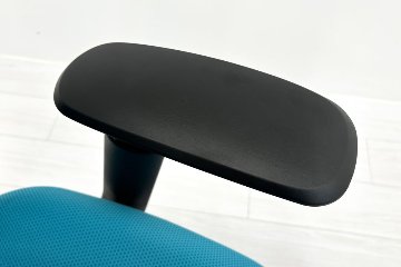 オカムラ シルフィーチェア 中古 ハイバック 可動肘 ハンガー付き OKAMURA Sylphy 中古オフィス家具 ブルーグリーンの画像