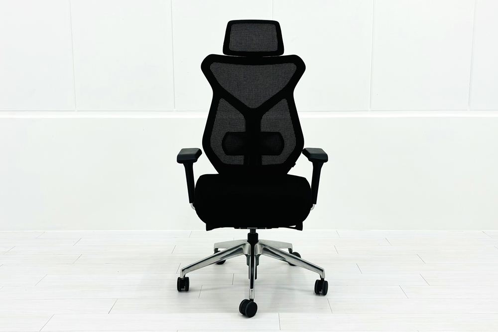 イトーキ Sequa(セクア)シリーズ 2018年製 中古 エクストラハイバック 事務椅子 ITOKI 中古オフィス家具 ブラックの画像