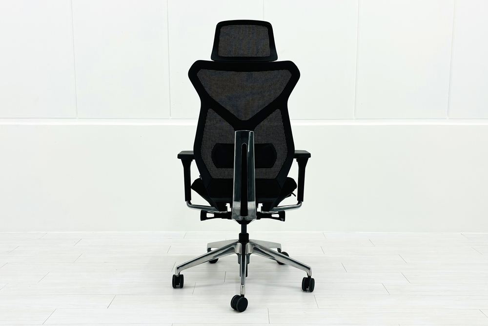 イトーキ Sequa(セクア)シリーズ 2018年製 中古 エクストラハイバック 事務椅子 ITOKI 中古オフィス家具 ブラックの画像