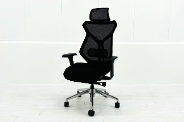 イトーキ Sequa(セクア)シリーズ 2018年製 中古 エクストラハイバック 事務椅子 ITOKI 中古オフィス家具 ブラックの画像