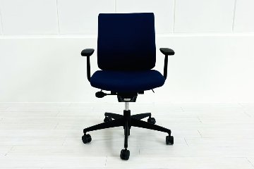 コクヨ ウィザードチェア 中古 KOKUYO Wizard クッション 固定肘 中古事務椅子 中古オフィス家具 ハンガー付 CRS-G1800 ブルーの画像
