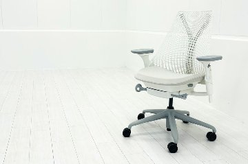 【展示品】 ハーマンミラー セイルチェア ミドルバック 中古 Herman Miller SAYL Chair 中古オフィス家具 フルアジャスタブルアーム 可動肘 グレーの画像
