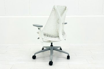 【展示品】 ハーマンミラー セイルチェア ミドルバック 中古 Herman Miller SAYL Chair 中古オフィス家具 フルアジャスタブルアーム 可動肘 グレーの画像