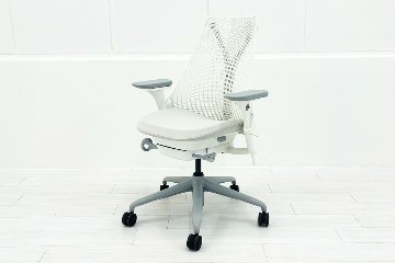 【展示品】 ハーマンミラー セイルチェア ミドルバック 中古 Herman Miller SAYL Chair 中古オフィス家具 フルアジャスタブルアーム 可動肘 グレーの画像