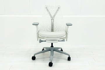 【展示品】 ハーマンミラー セイルチェア ミドルバック 中古 Herman Miller SAYL Chair 中古オフィス家具 フルアジャスタブルアーム 可動肘 グレーの画像