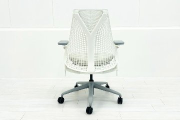 【展示品】 ハーマンミラー セイルチェア ミドルバック 中古 Herman Miller SAYL Chair 中古オフィス家具 フルアジャスタブルアーム 可動肘 グレーの画像