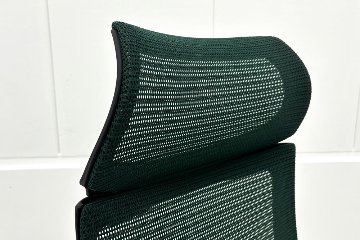 オカムラ バロンチェア 中古 2022年製 Baron エクストラハイバック 可動肘 中古オフィス家具 固定ヘッドレスト ダークグリーンの画像