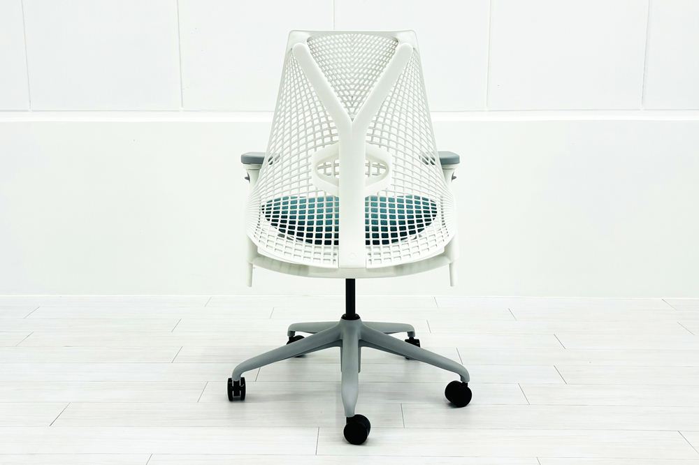 【未開封未使用品】 ハーマンミラー セイルチェア ミドルバック 中古 Herman Miller 中古オフィス家具 フルアジャスタブルアーム ランバーサポート ピーコックの画像