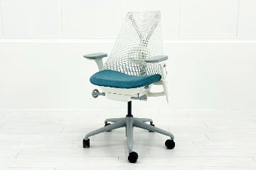 【未開封未使用品】 ハーマンミラー セイルチェア ミドルバック 中古 Herman Miller 中古オフィス家具 フルアジャスタブルアーム ランバーサポート ピーコックの画像