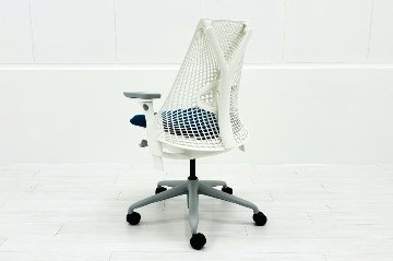 【未開封未使用品】 ハーマンミラー セイルチェア ミドルバック 中古 Herman Miller SAYL Chair 中古オフィス家具 フルアジャスタブルアーム ランバーサポート ブルーグロットの画像