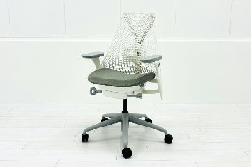【未開封未使用品】 ハーマンミラー セイルチェア ミドルバック 中古 Herman Miller SAYL Chair 中古オフィス家具 フルアジャスタブルアーム ランバーサポート フェザーグレーの画像