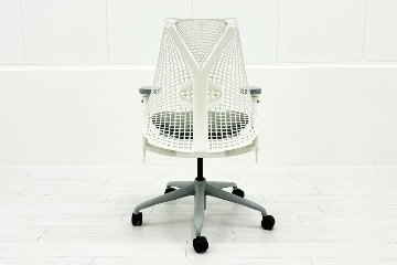 【未開封未使用品】 ハーマンミラー セイルチェア ミドルバック 中古 Herman Miller SAYL Chair 中古オフィス家具 フルアジャスタブルアーム ランバーサポート フェザーグレーの画像