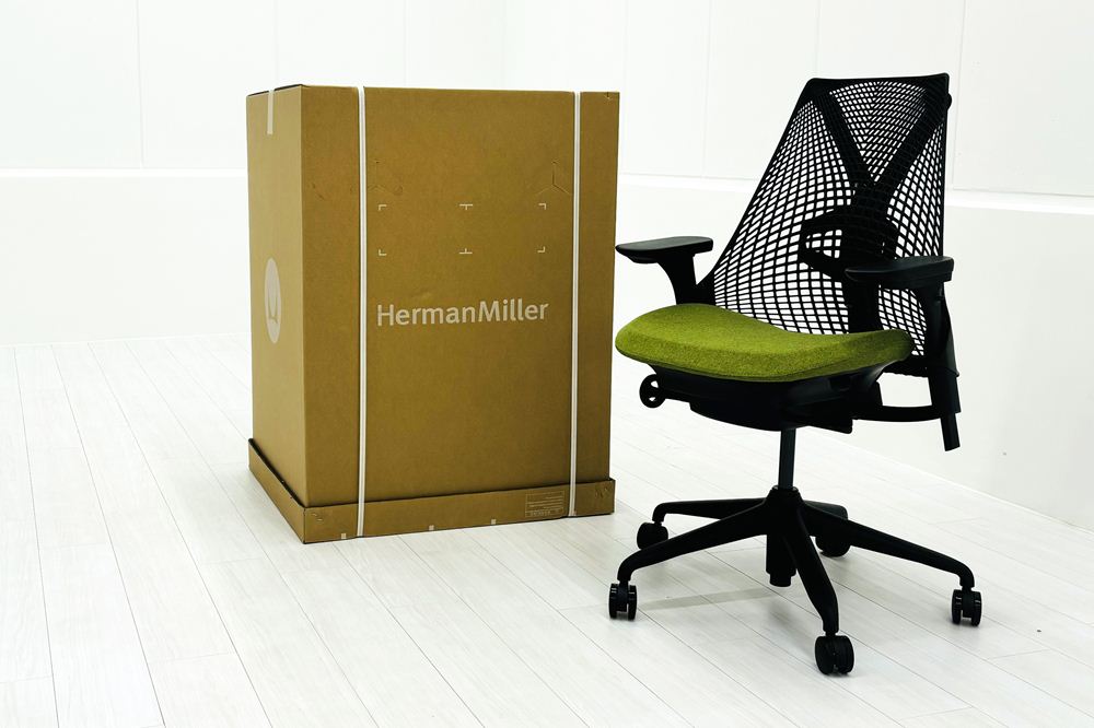 【未開封未使用品】 ハーマンミラー セイルチェア ミドルバック 中古 Herman Miller 中古オフィス家具 フルアジャスタブルアーム ランバーサポート ローデンの画像