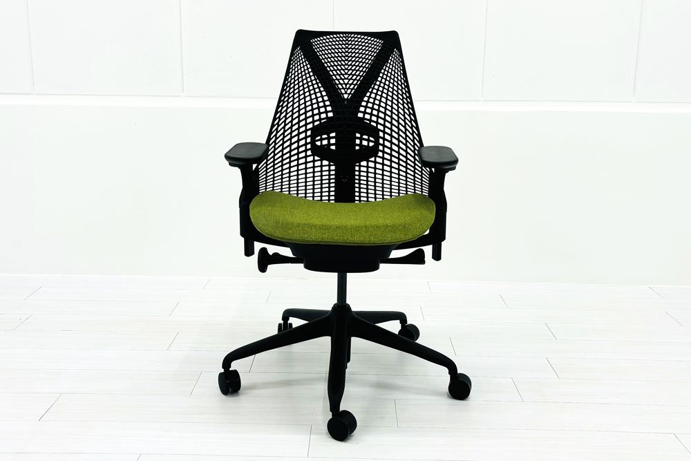 【未開封未使用品】 ハーマンミラー セイルチェア ミドルバック 中古 Herman Miller SAYL Chair 中古オフィス家具 フルアジャスタブルアーム ランバーサポート ローデンの画像