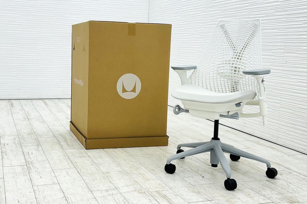【未開封未使用品】 ハーマンミラー セイルチェア ミドルバック 中古 Herman Miller 中古オフィス家具 フルアジャスタブルアーム ランバーサポート グレーの画像
