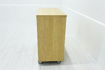 オカムラ トラッシュユニット ダストボックス 中古 キャスター付き ゴミ箱 ごみ箱 中古オフィス家具 メープル 1000/480/900の画像