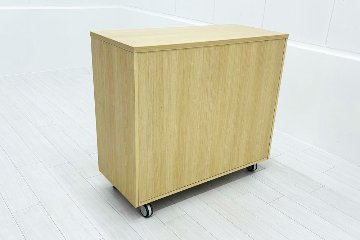 オカムラ トラッシュユニット ダストボックス 中古 キャスター付き ゴミ箱 ごみ箱 中古オフィス家具 メープル 1000/480/900の画像