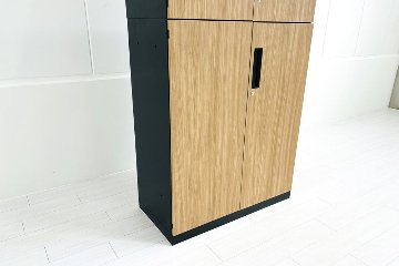 コクヨ エディア 中古キャビネット 両開き書庫 【上下セット】 収納家具 中古オフィス家具 900/450/2150の画像