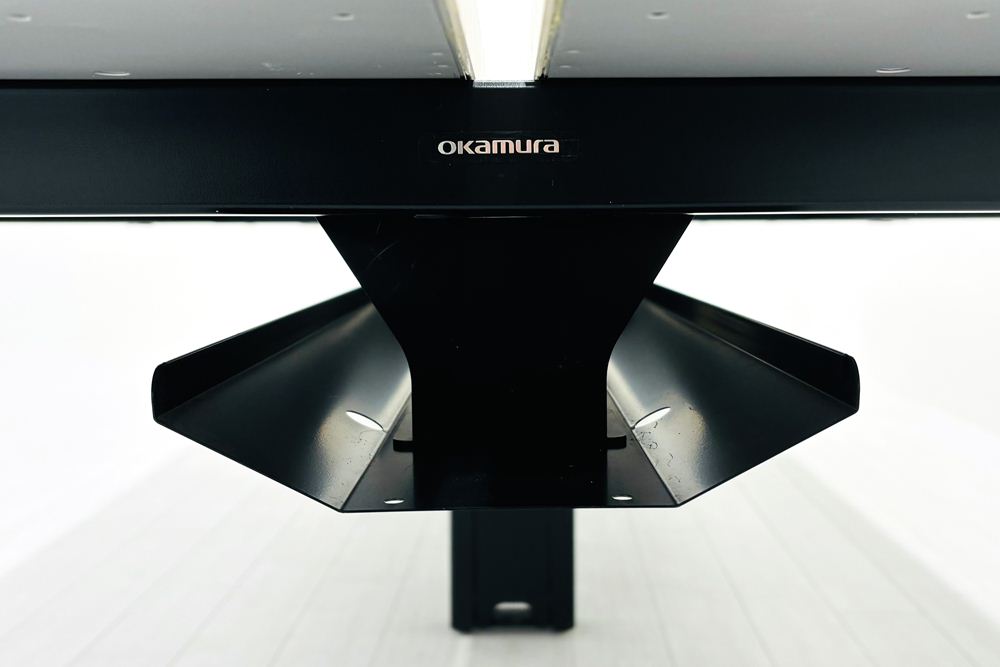 オカムラ ライブス ワークテーブル ワゴンセット(イエロー) 中古 フリーアドレス Lives Work Table 中古オフィス家具 4800/1400/720の画像