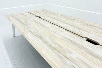 オカムラ ライブス ワークテーブル ワゴンセット(イエロー) 中古 フリーアドレス Lives Work Table 中古オフィス家具 4800/1400/720の画像