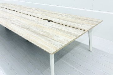 オカムラ ライブス ワークテーブル ワゴンセット(イエロー) 中古 フリーアドレス Lives Work Table 中古オフィス家具 4800/1400/720の画像