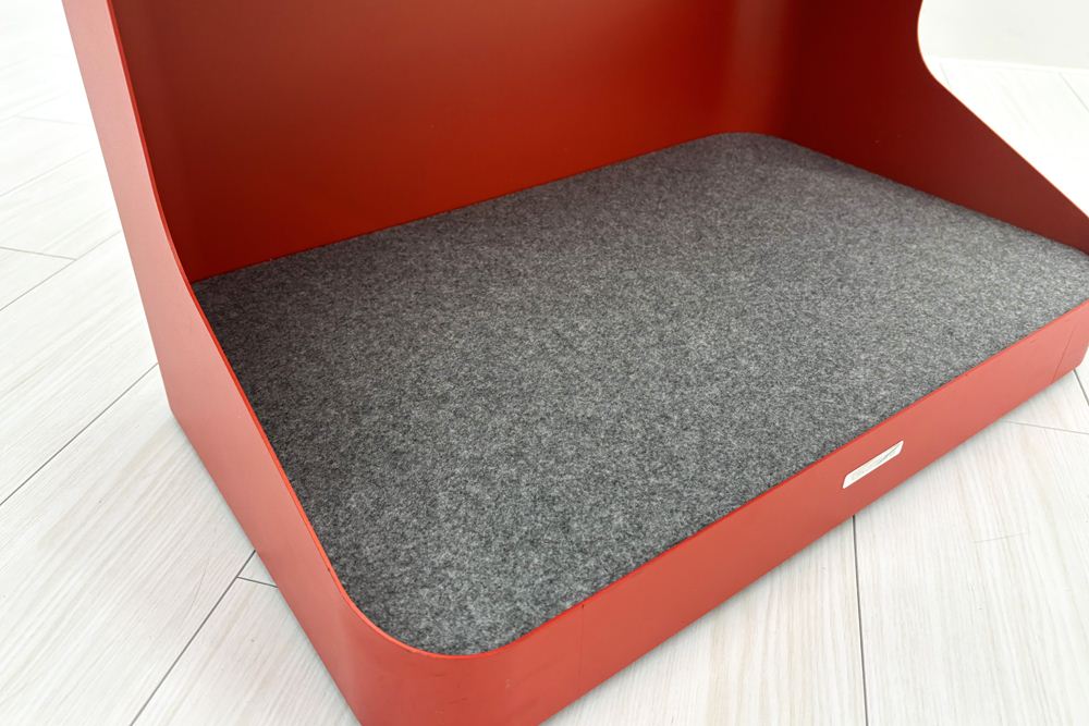 オカムラ ライブス ワークテーブル ワゴンセット(オレンジレッド) 中古 フリーアドレス Lives Work Table 中古オフィス家具 4800/1400/720の画像