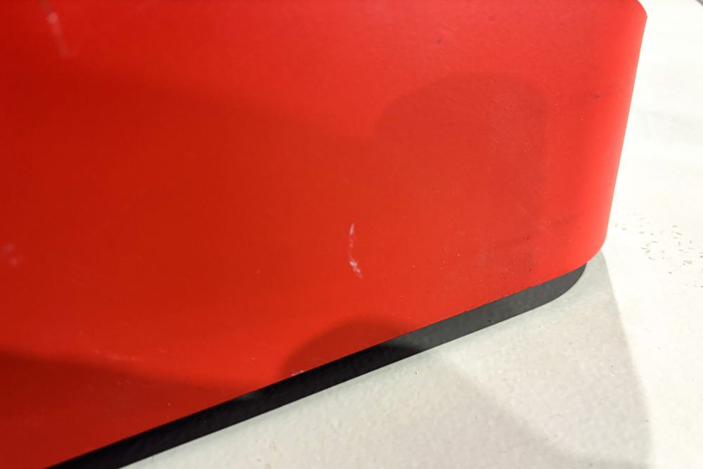 オカムラ ライブス ワークテーブル ワゴンセット(オレンジレッド) 中古 フリーアドレス Lives Work Table 中古オフィス家具 4800/1400/720の画像