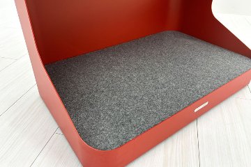 オカムラ ライブス ワークテーブル ワゴンセット(オレンジレッド) 中古 フリーアドレス Lives Work Table 中古オフィス家具 4800/1400/720の画像