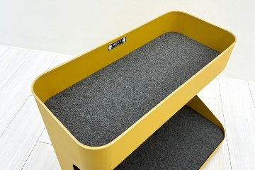 オカムラ ライブスワゴン ロータイプ 中古 オープンワゴン Lives Wagon 中古オフィス家具 550/345/455 イエローの画像