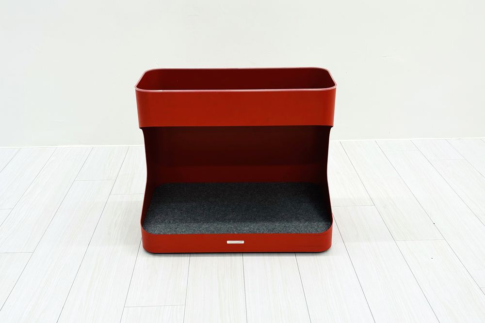 オカムラ ライブスワゴン ロータイプ 中古 オープンワゴン Lives Wagon 中古オフィス家具 550/345/455 オレンジレッドの画像