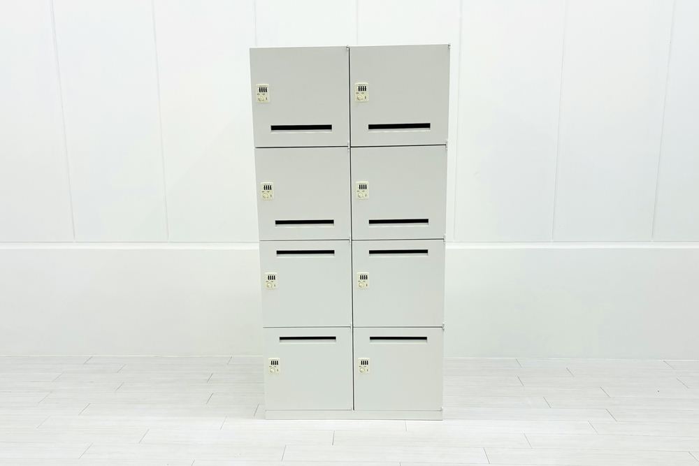 8人用ロッカー スチールロッカー 中古 オカムラ メールボックス 収納家具 中古オフィス家具 900/450/1810 ダイヤル錠の画像