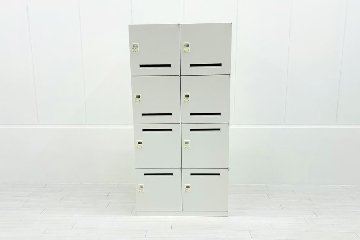 8人用ロッカー スチールロッカー 中古 オカムラ メールボックス 収納家具 中古オフィス家具 900/450/1810 ダイヤル錠の画像