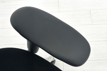 オカムラ サブリナチェア 中古 スマートオペレーション ヘッドレスト 中古オフィス家具 ブラック Sabrina Smart Operationの画像