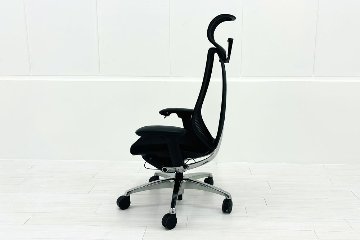 オカムラ サブリナチェア 中古 スマートオペレーション ヘッドレスト 中古オフィス家具 ブラック Sabrina Smart Operationの画像