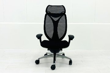 オカムラ サブリナチェア 中古 スマートオペレーション ヘッドレスト 中古オフィス家具 ブラック Sabrina Smart Operationの画像