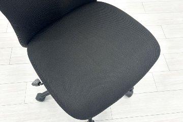 オフィスチェア 肘無 中古 中古チェア 中古オフィス家具 事務椅子 ブラックの画像