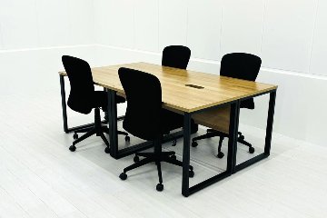 【関東送料無料】 4人分 机椅子セット アレット 中古 ALetto デスクセット デスク＆チェア チェア付き 中古オフィス家具 1000/600/720の画像