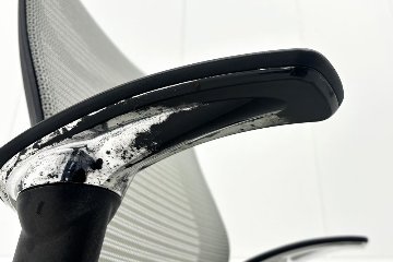 オカムラ バロンチェア 中古 OKAMURA Baron 可動肘 ハイバック 中古オフィス家具 ライトグレーの画像