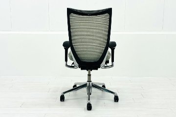 オカムラ バロンチェア 中古 OKAMURA Baron 可動肘 ハイバック 中古オフィス家具 ライトグレーの画像
