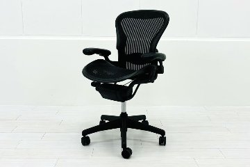 アーロンチェア Aサイズ 中古 フル装備 ハーマンミラー Herman miller Aeron Chair 中古オフィス家具 肘ダイヤル ランバーサポート付 シリンダー交換済の画像