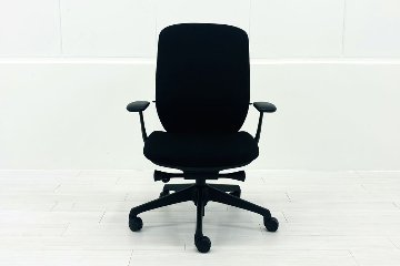 オカムラ シルフィーチェア 中古 ハイバック 固定肘 OKAMURA Sylphy クッション 中古オフィス家具 ブラックの画像