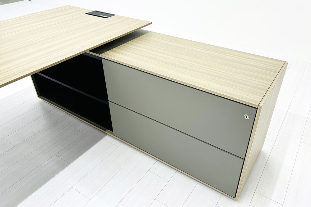 イトーキ アフィーノ 中古 L型デスク エグゼクティブデスク 役員用デスク 社長 役員机 中古オフィス家具の画像