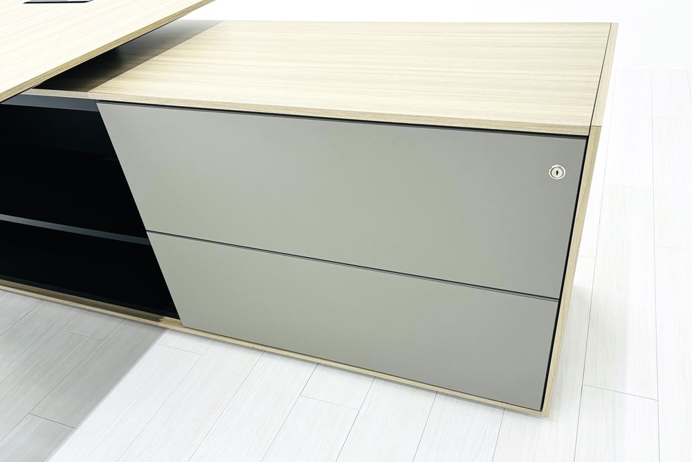 イトーキ アフィーノ 中古 L型デスク エグゼクティブデスク 役員用デスク 社長 役員机 中古オフィス家具の画像