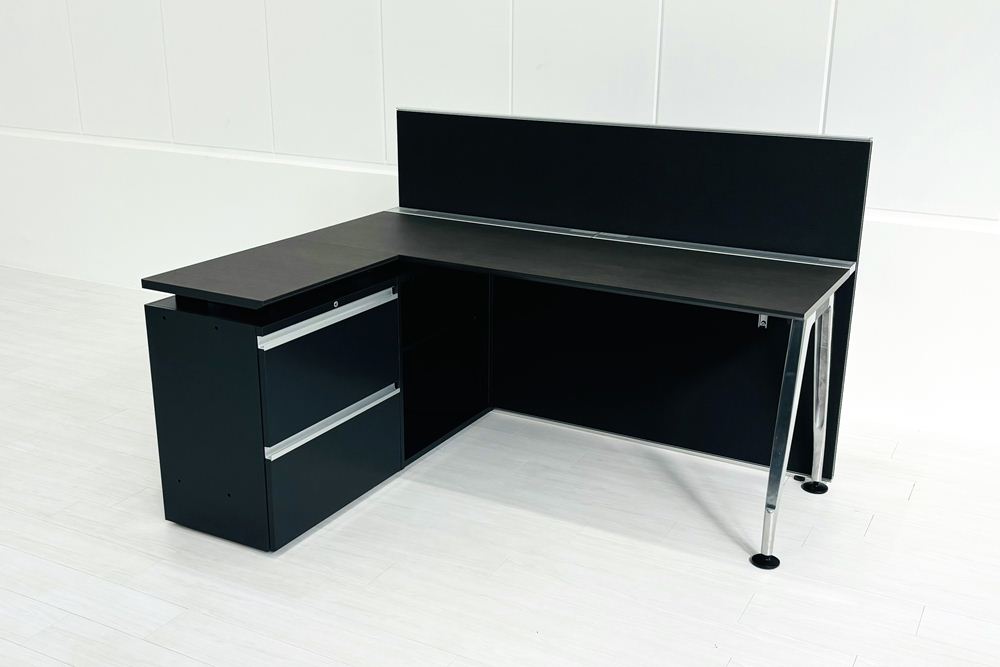 コクヨ サイビ L型デスク 中古 幅1600 エグゼクティブデスク マネージメントデスク 中古オフィス家具 1600/1240/720の画像