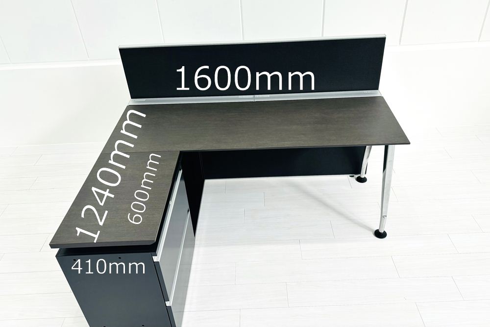 コクヨ サイビ L型デスク 中古 幅1600 エグゼクティブデスク マネージメントデスク 中古オフィス家具 1600/1240/720の画像